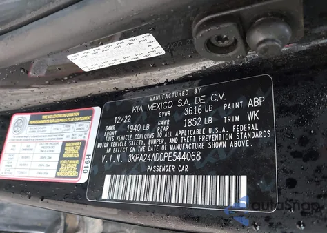 2023 Kia Rio Lx из США, поврежденный, VIN 3KPA24AD0PE544068